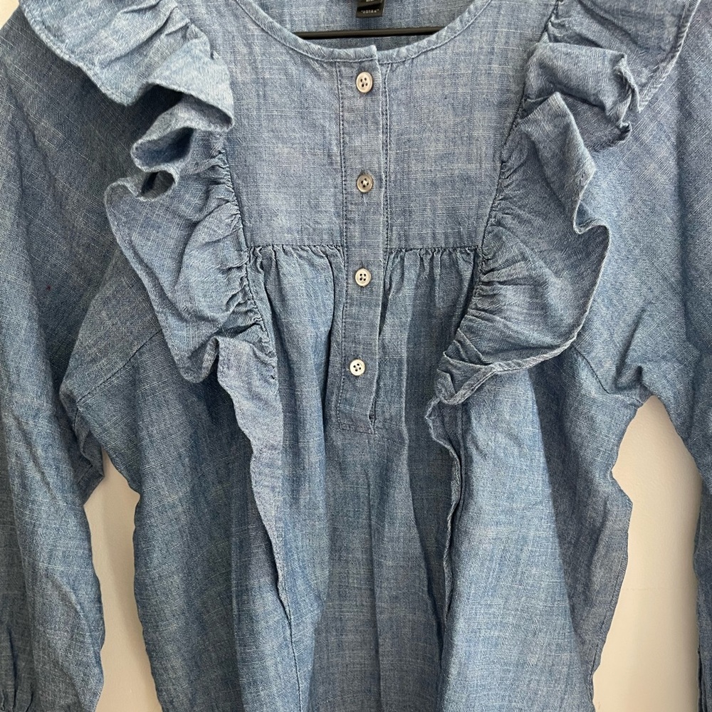 J. Crew Ruffle Chambray Top - Picture 4 of 11